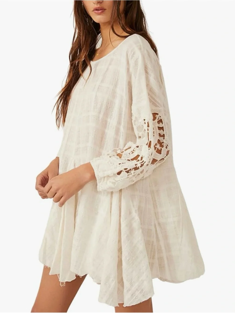 Free People white shores tunic- Boho Tunic